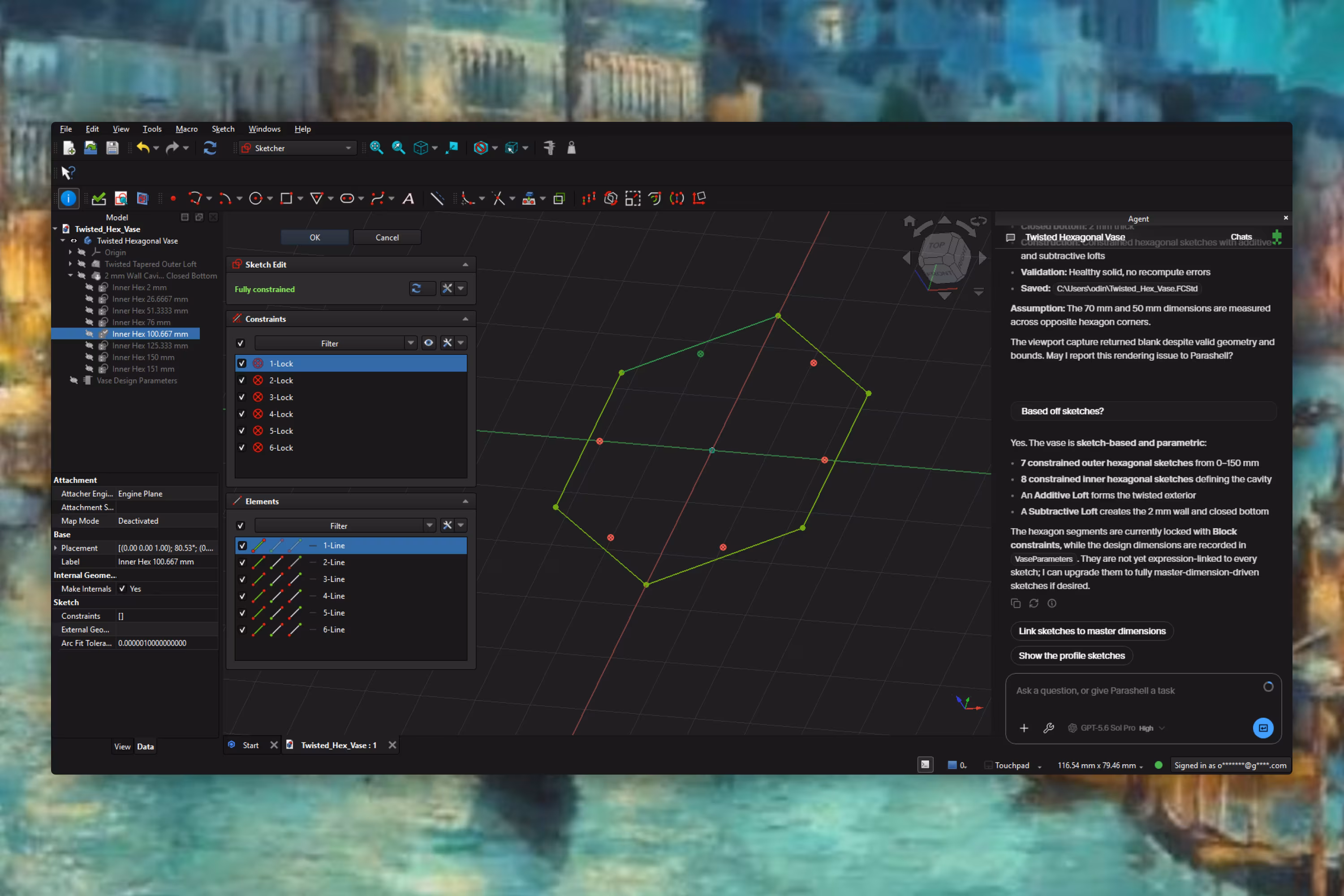 Fully parametric.
